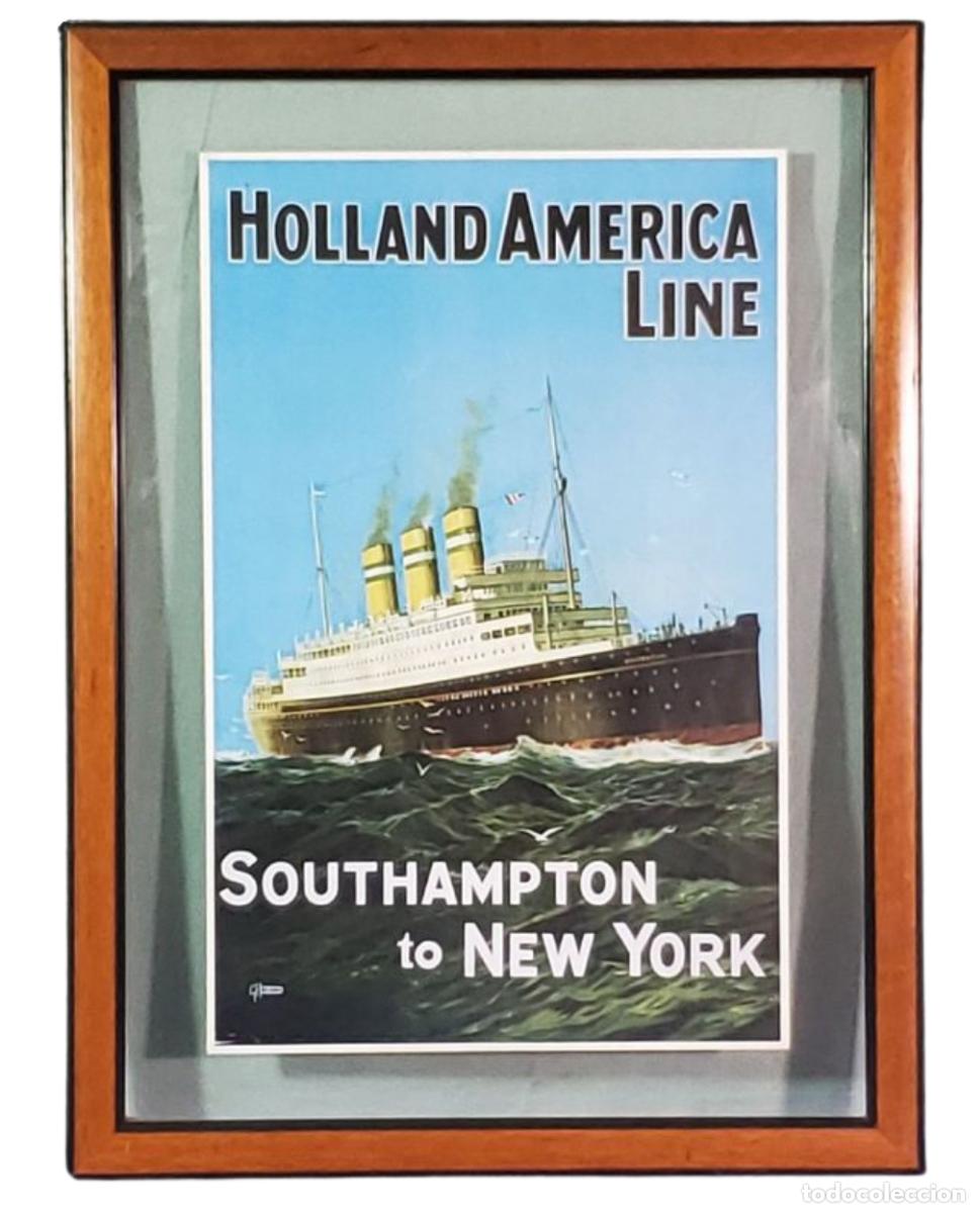 Cine: Cartel Vintage Holland America Line Enmarcado