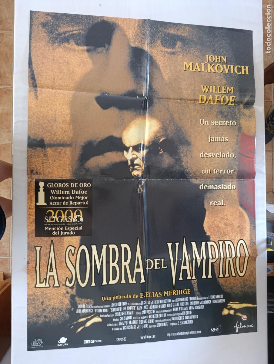Cine: POSTER ORIGINAL LA SOMBRA DEL VAMPIRO - 94 X 67 CM - JOHN MALKOVICH (387)