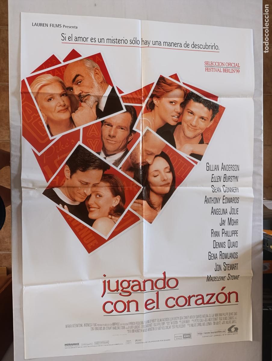 Cine: POSTER ORIGINAL JUGANDO CON EL CORAZON - 97 X 68 CM - SEAN CONNERY, ANGELINA JOLIE (387)