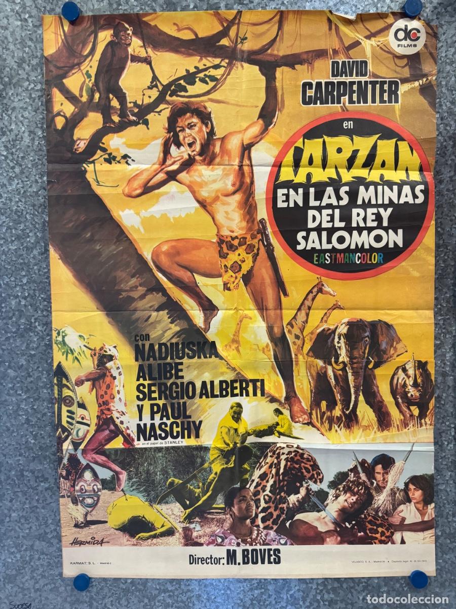 Cine: Tarzan en las minas del rey Salomon, David Carpenter, Nadiuska, A&ntilde;o 1973, POSTER ORIGINAL
