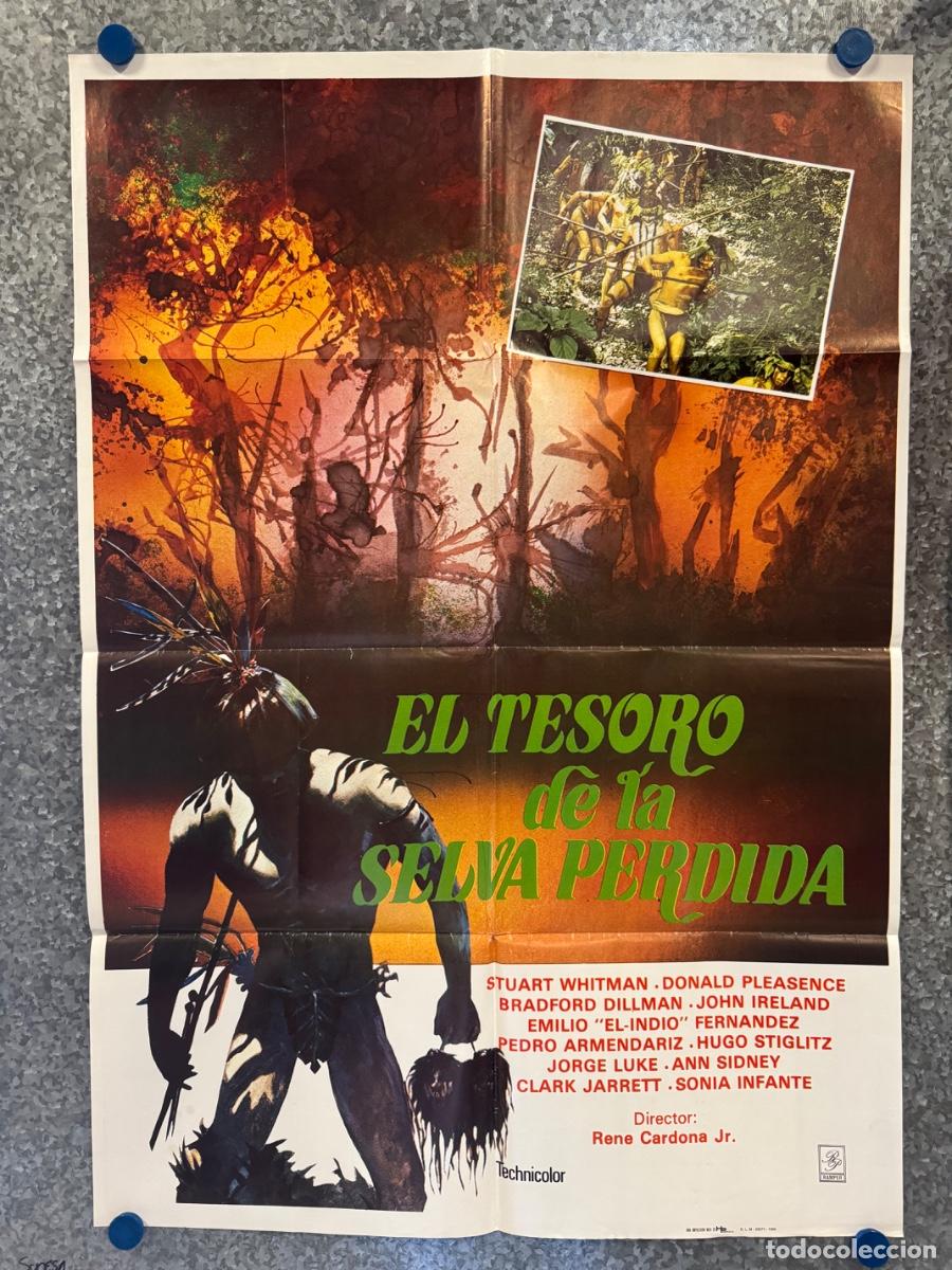 Cine: El tesoro de la selva perdida, Stuart Whitman, Donald Pleasence, A&ntilde;o 1985, POSTER ORIGINAL