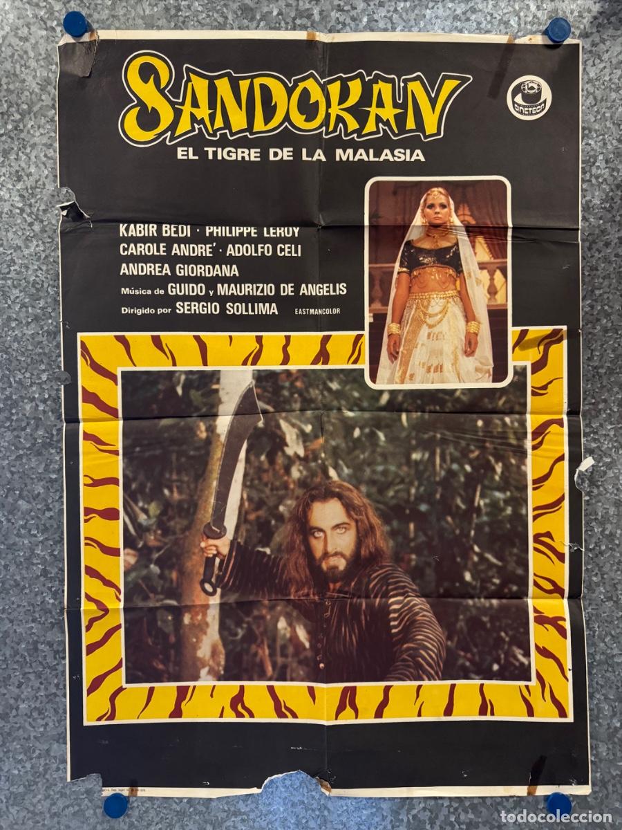 Cine: SANDOKAN, Kabir Bedi, Philippe Leroy, A&ntilde;o 1976, POSTER ORIGINAL