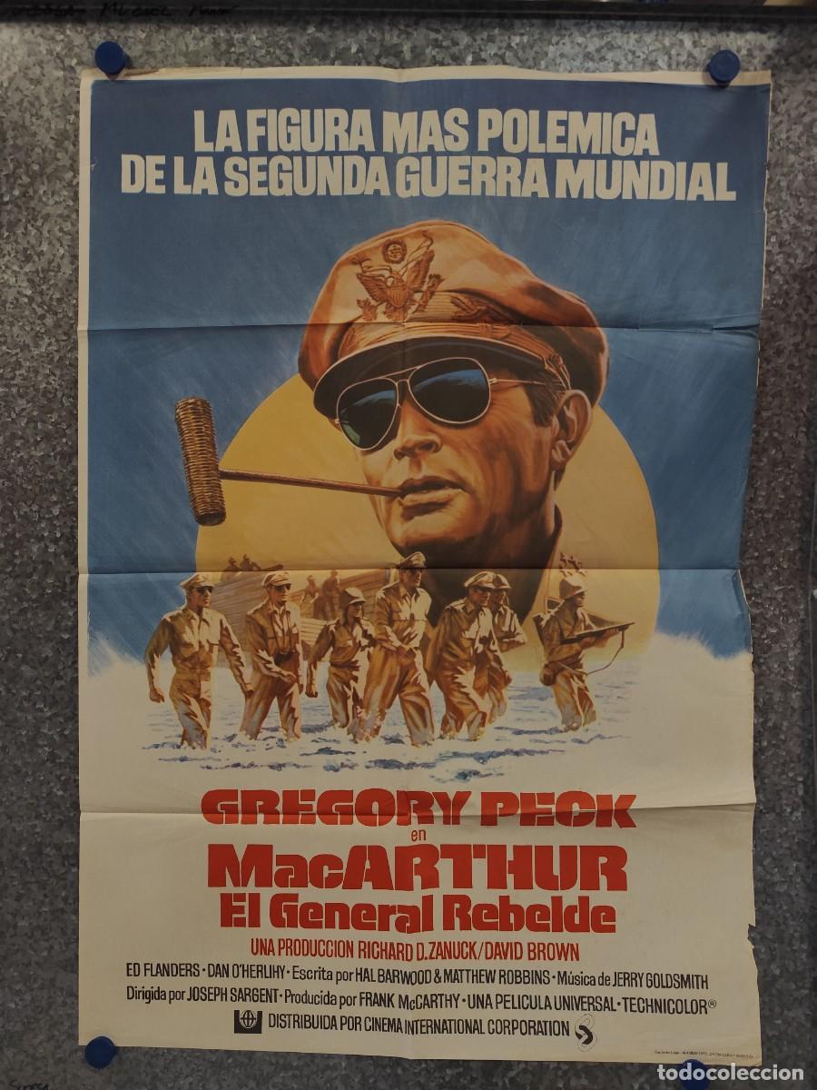 Cine: MacArthur el general rebelde, Gregory Peck, Ed Flanders, A&ntilde;o 1977, POSTER ORIGINAL