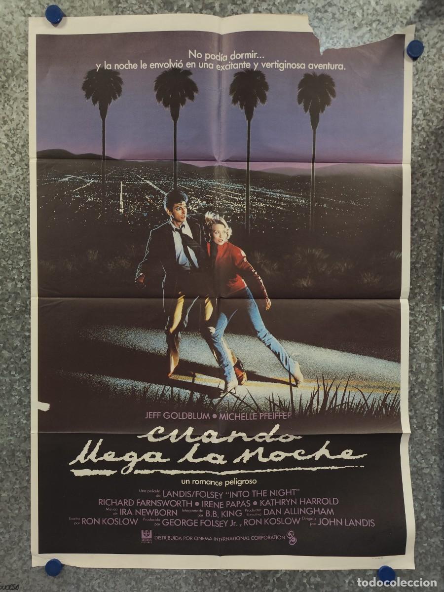 Cine: Cuando llega la noche. Jeff Goldblum, Michelle Pfeiffer. A&Ntilde;O 1986. POSTER ORIGINAL