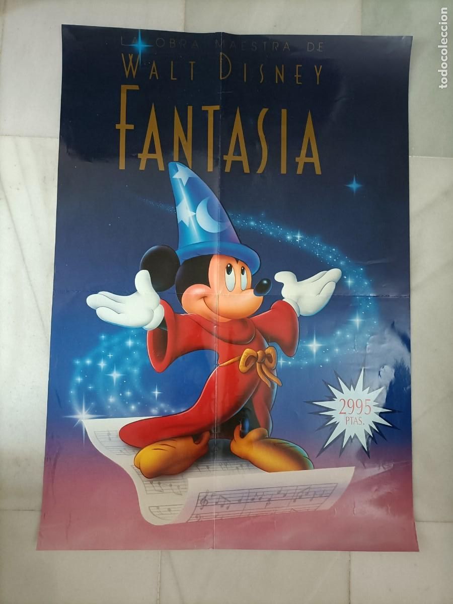 Cine: POSTER ORIGINAL WALT DISNEY. PEL&Iacute;CULA FANTAS&Iacute;A. MIDE 84X59 CM. PERFECTO ESTADO.