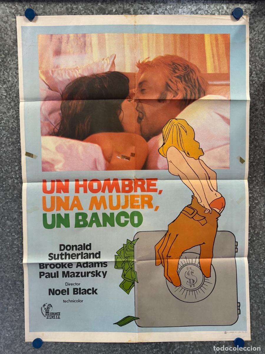 Cine: Un hombre una mujer un banco, Donald Sutherland, Brooke Adams, A&ntilde;o 1980, POSTER ORIGINAL