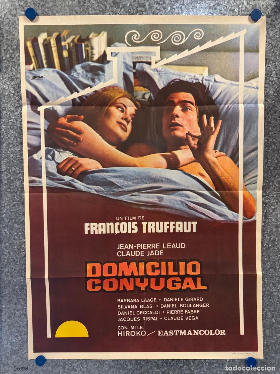 Cine: Domicilio Conyugal, Jean-Pierre Leaud, Claude Jade, A&ntilde;o 1971, POSTER ORIGINAL