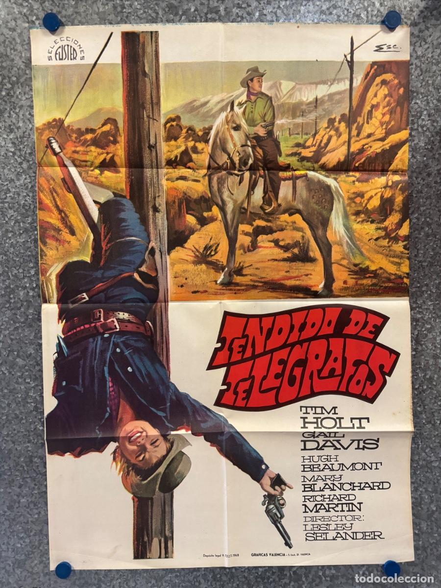 Kino: Tendido de telegrafos, Tim Holt, Gail Davis, A&ntilde;o 1968, POSTER ORIGINAL