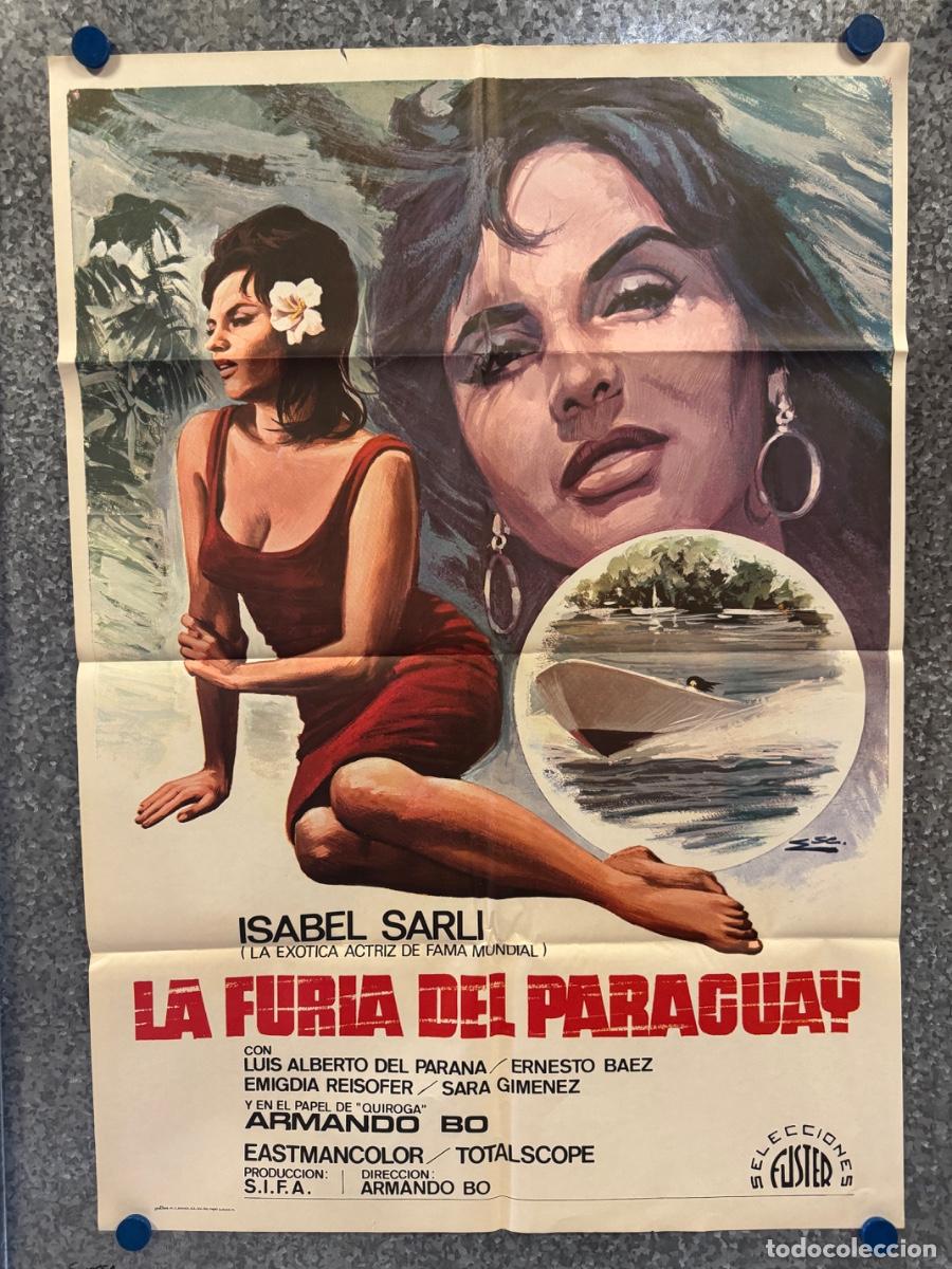 Cine: La furia del Paraguay, Isabel Sarli, Ernesto Baez, A&ntilde;o 1974, POSTER ORIGINAL