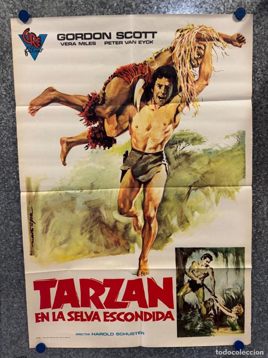 Cine: Tarzan en la selva escondida, Gordon Scott, Vera Miles, A&ntilde;o 1976, POSTER ORIGINAL
