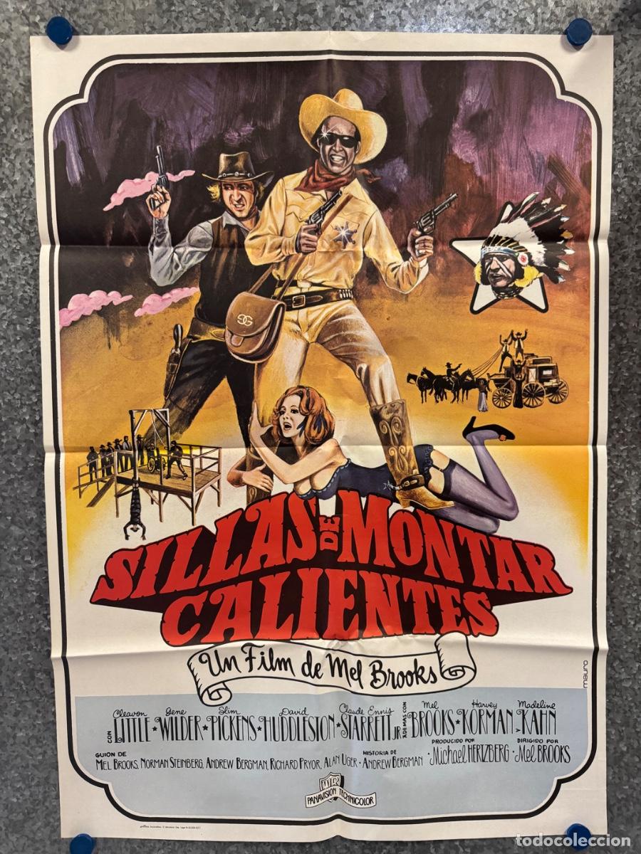 Cine: Sillas de montar calientes, Cleavon Little, Gene Wilder, A&ntilde;o 1977, POSTER ORIGINAL