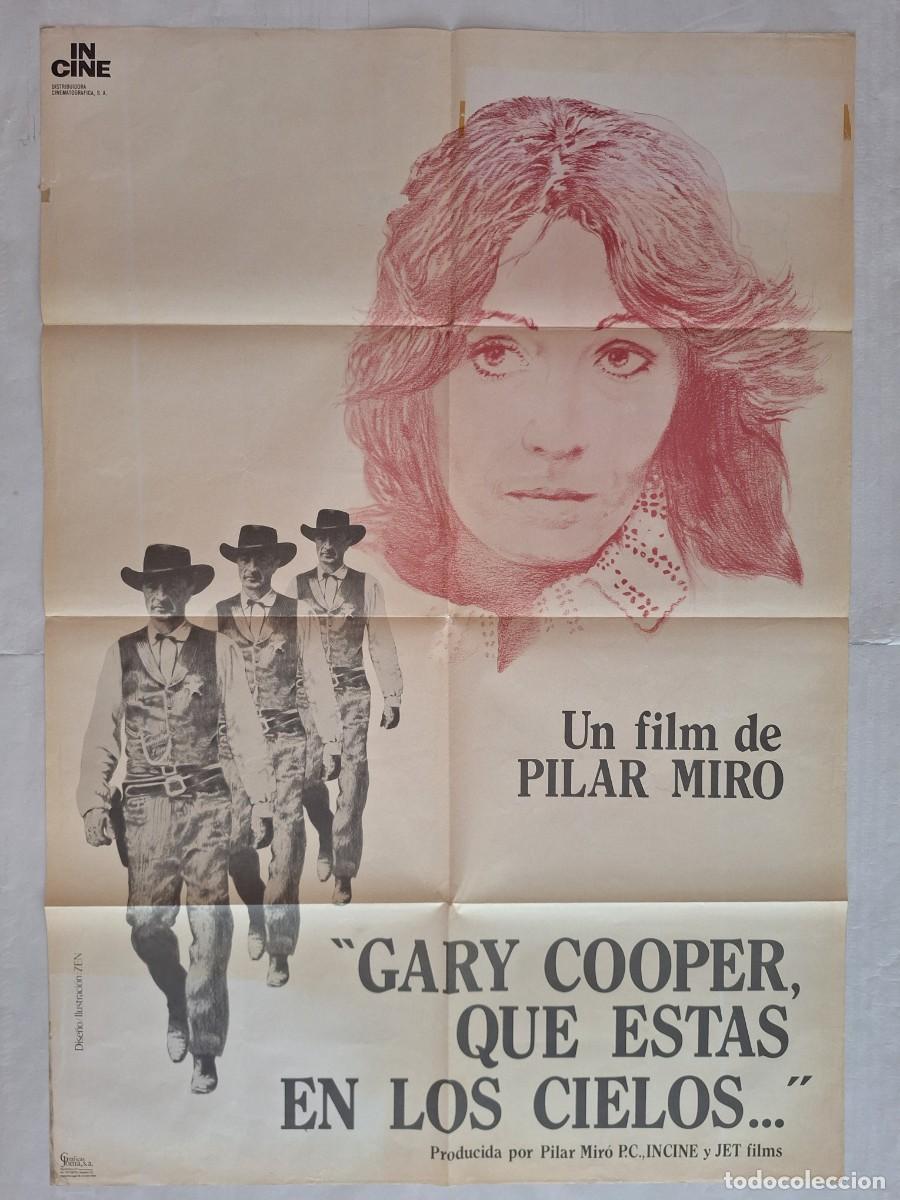 Cine: ANTIGUO CARTEL CINE GARY COOPER QUE ESTAS EN LOS CIELOS... PILAR MIRO A&Ntilde;O 1980 RV P-1994
