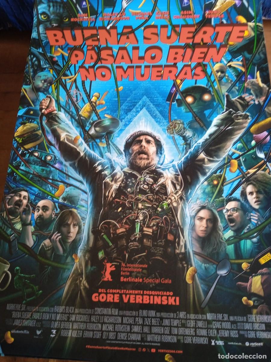 Cine: Buena suerte, p&aacute;salo bien, no mueras - Sam Rockwell, Juno Temple - Poster original Vertice 2026
