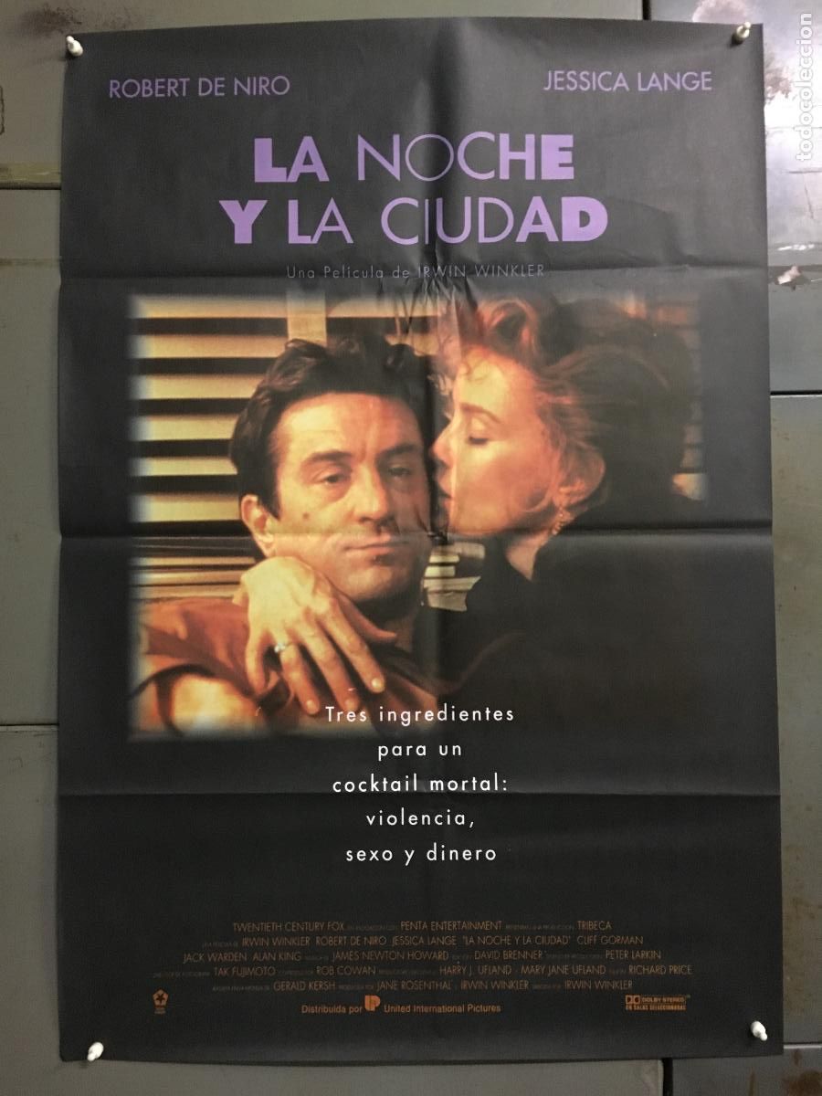Cinema: AFI93 LA NOCHE Y LA CIUDAD ROBERT DE NIRO JESSICA LANGE POSTER ORIGINAL 70X100 ESTRENO h8