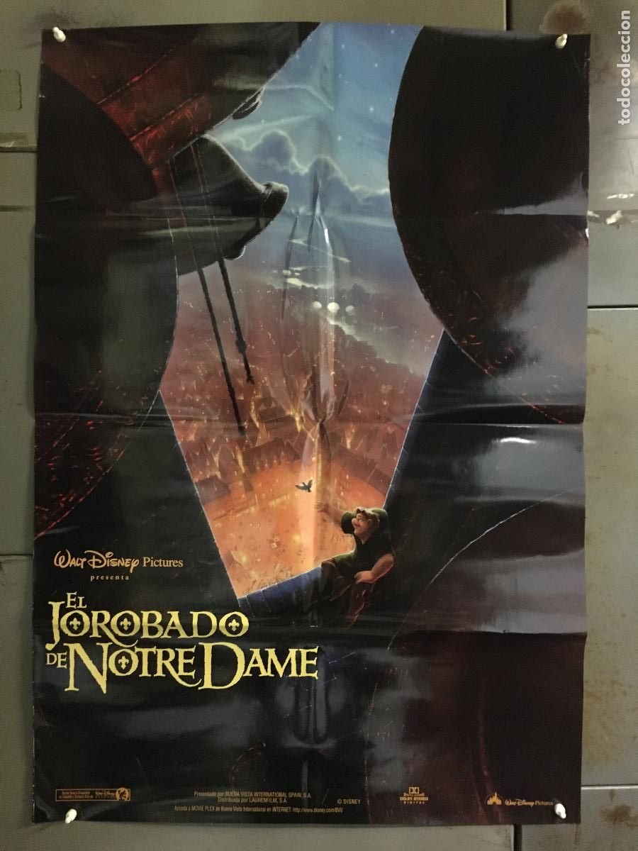 Cine: AFI95 EL JOROBADO DE NOTRE DAME WALT DISNEY POSTER ORIGINAL 70X100 ESTRENO h5
