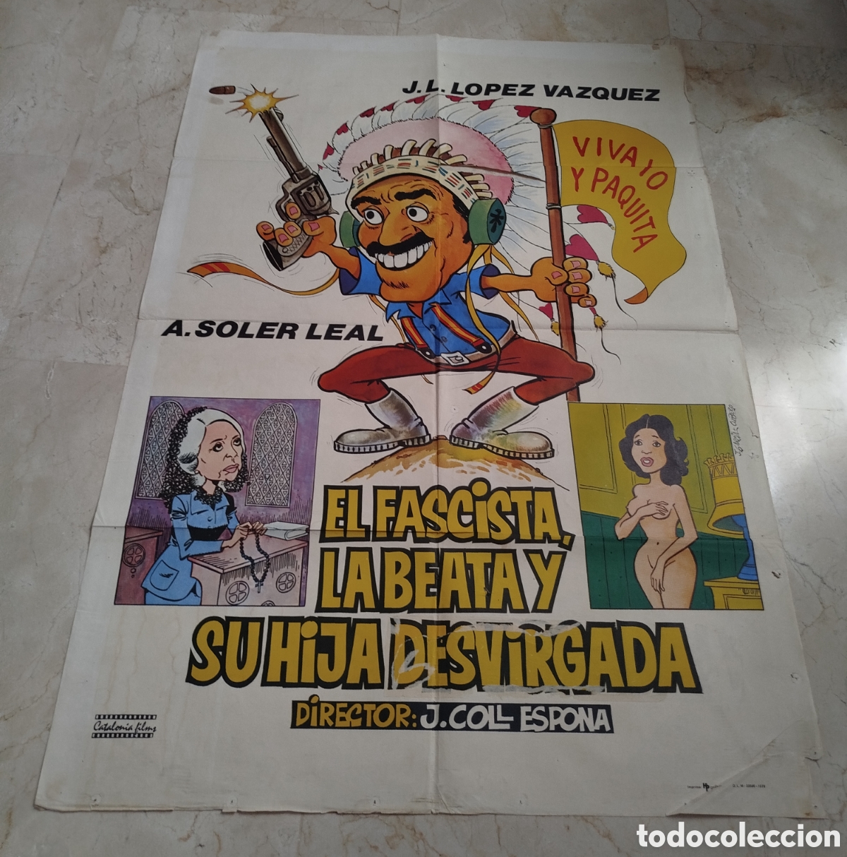 Cine: El fascista, la beata y su hija desvirgada. Cartel gran formato