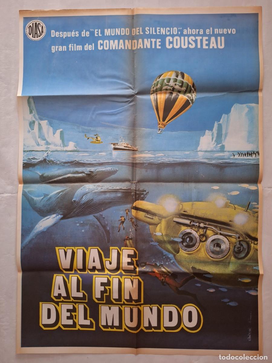 Cine: ANTIGUO CARTEL CINE VIAJE AL FIN DEL MUNDO COMANDANTE COUSTEAU RV P-2003