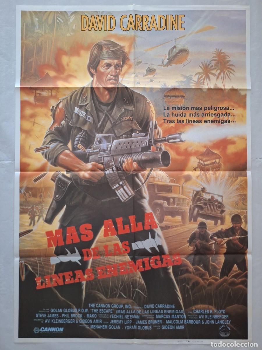 Cine: ANTIGUO CARTEL CINE MAS ALLA DE LAS LINEAS ENEMIGAS DAVID CARRADINE KUNG FU RV P-2007