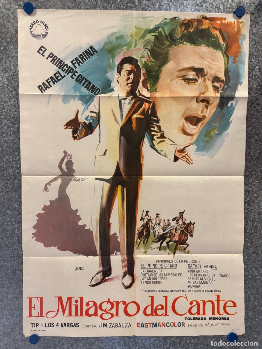Cine: El milagro del cante, Rafael Farina, A&ntilde;o 1966, POSTER ORIGINAL