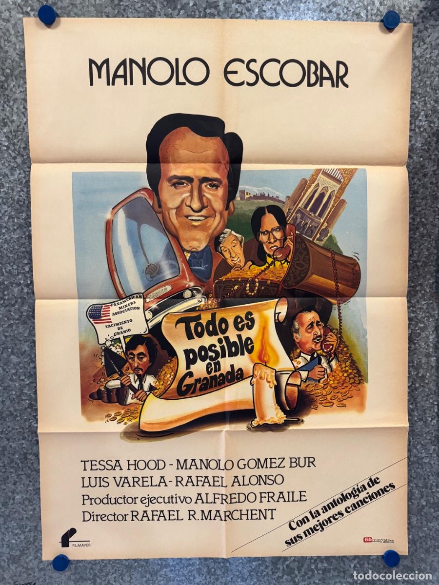 Cine: Todo es posible en Granada, Manolo Escobar, Tessa Hood, POSTER ORIGINAL