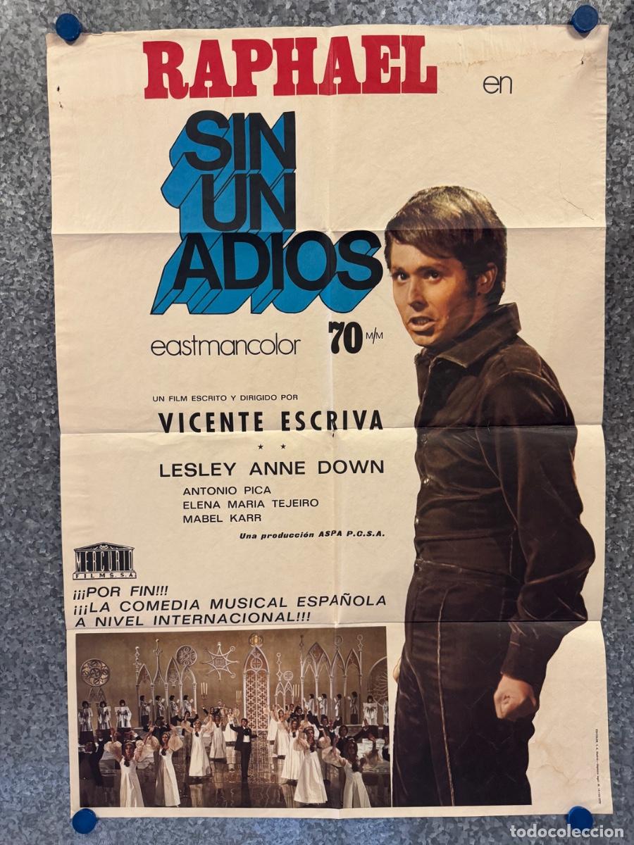 Cine: Sin un adios, Rafael, Lesley Anne Down, A&ntilde;o 1970, POSTER ORIGINAL