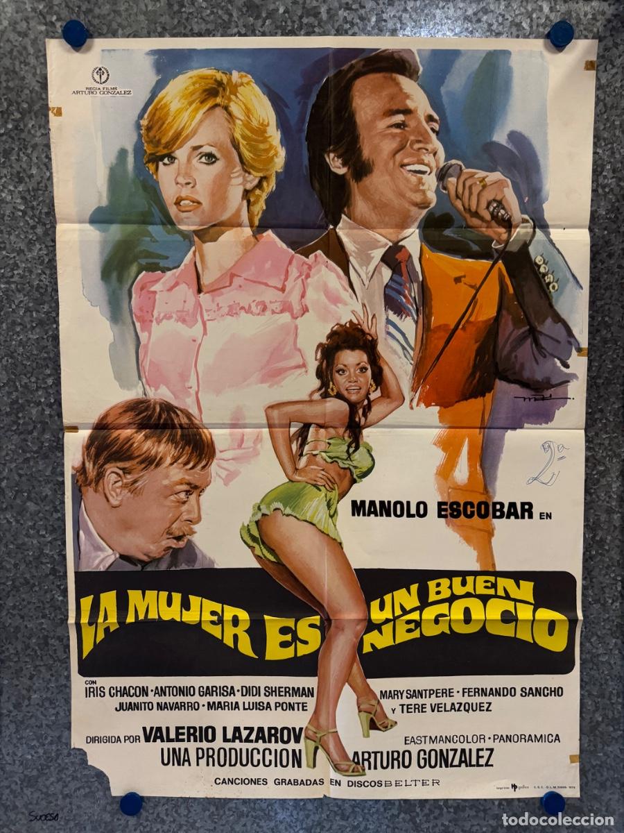 Cine: La mujer es un buen negocio, Manolo Escobar, Iris Chacon, A&ntilde;o 1976, POSTER ORIGINAL