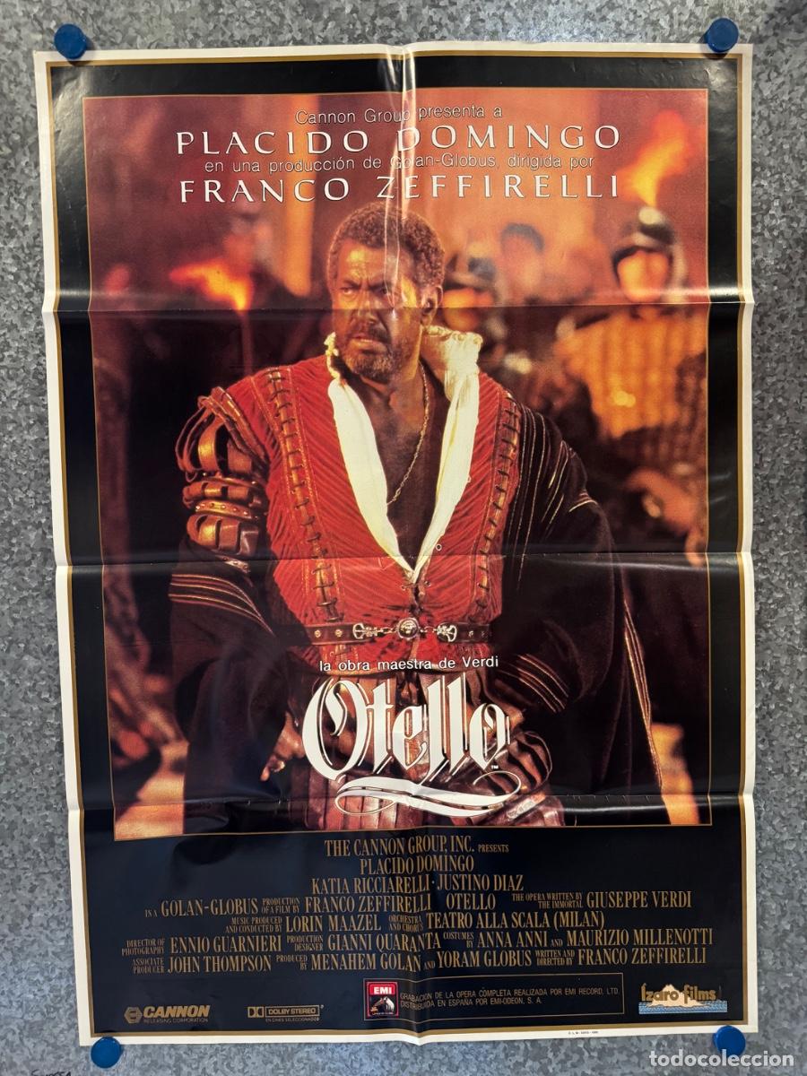 Cine: Otello, Placido Domingo, Justino Diaz, A&ntilde;o 1986, POSTER ORIGINAL