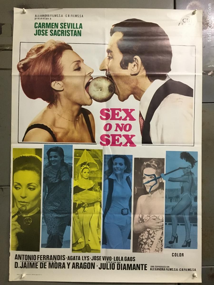 Cine: AFI97 SEX O NO SEX CARMEN SEVILLA JOSE SACRISTAN POSTER ORIGINAL 70X100 ESPA&Ntilde;OL h5