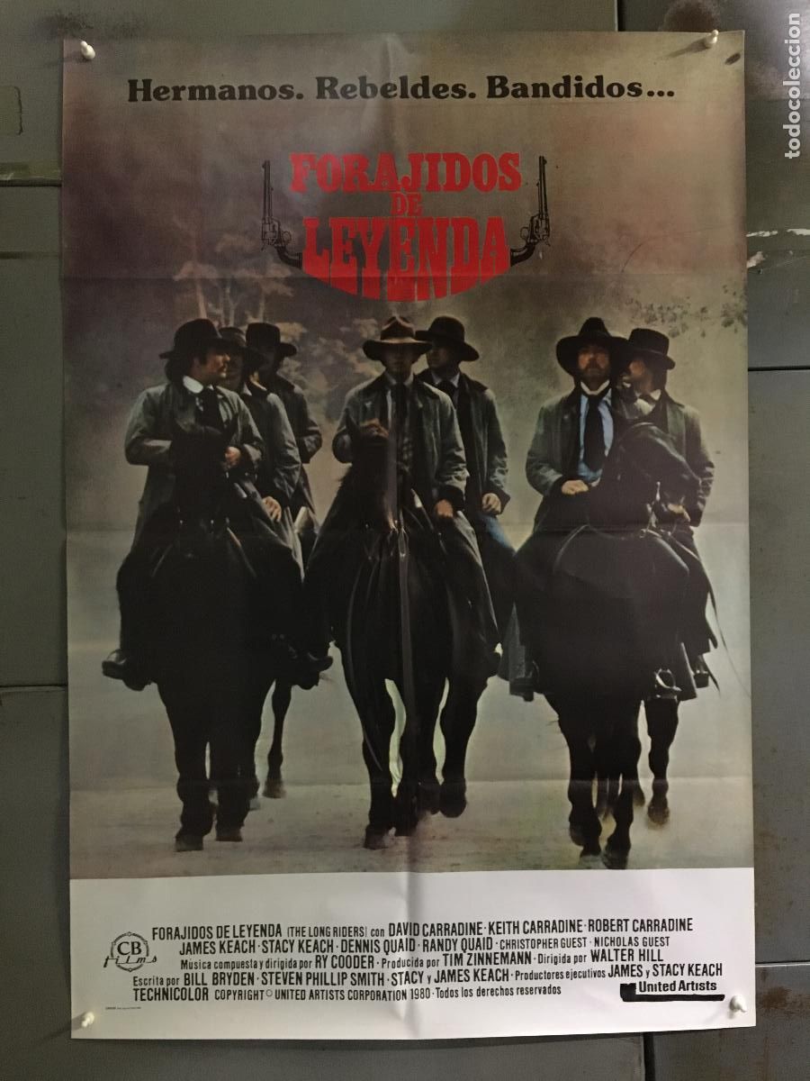 Cinema: AFJ01 FORAJIDOS DE LEYENDA WALTER HILL CARRADINE KEACK QUAID POSTER ORIGINAL 70X100 ESTRENO h5