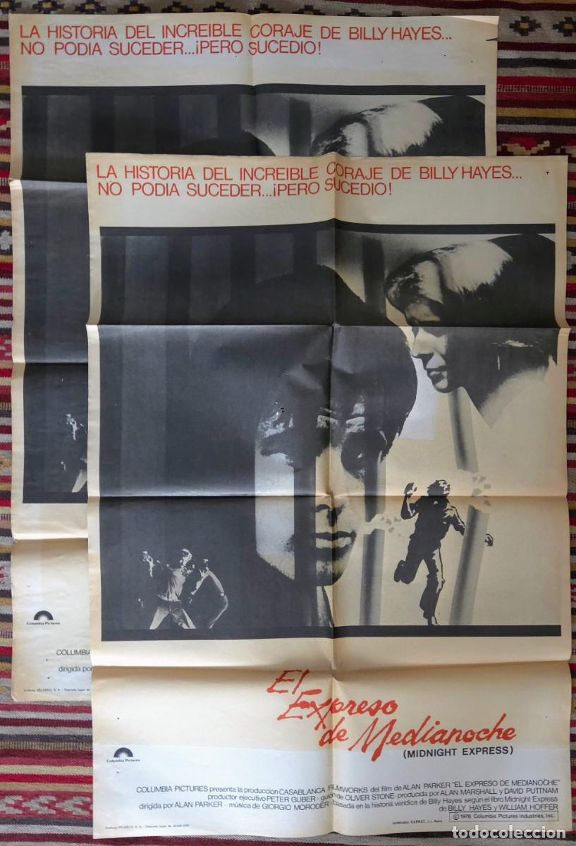 Cine: Lote EL EXPRESO DE MEDIANOCHE (1979) 2 Carteles Orig. Estreno + 5 Fotocromos. Joya de Culto.