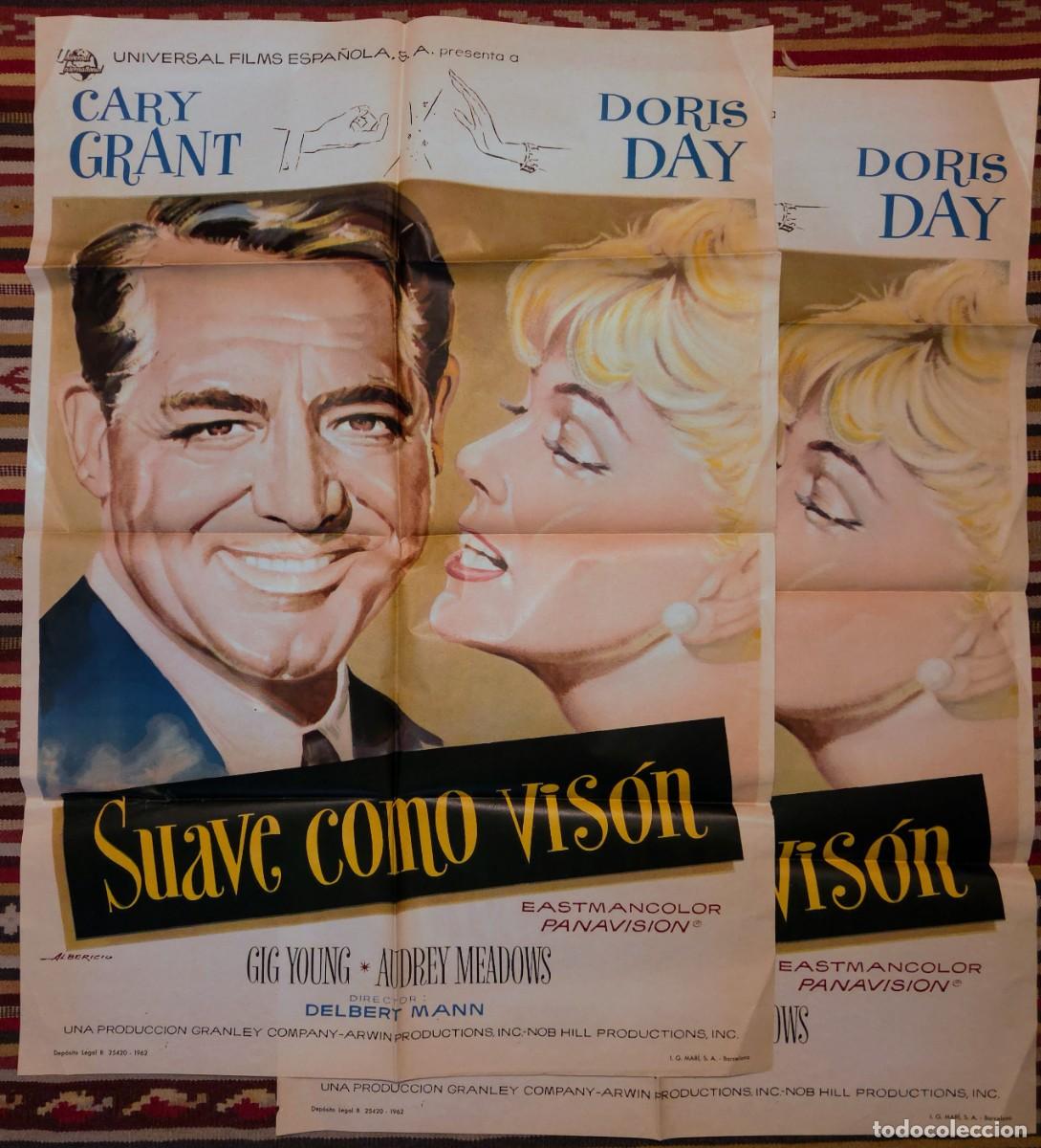Cine: Lote 2 Carteles Orig. SUAVE COMO VIS&Oacute;N (1962) Estreno Cines. Impecables. &rdquo;Deadstock&rdquo;. Rareza.