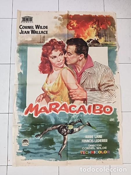 Cine: VKD 2305 MARACAIBO CORNEL WILDE ABBE LANE SUBMARINISMO JANO POSTER ORIGINAL 70X100 ESTRENO