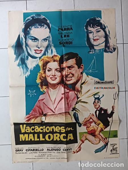 Cine: VKD 2308 VACACIONES EN MALLORCA ALBERTO SORDI VICENTE PARRA JANO POSTER ORIGINAL ESTRENO 70X100
