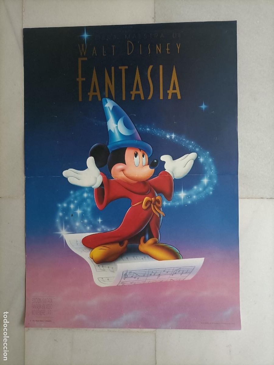 Cine: POSTER ORIGINAL WALT DISNEY. PEL&Iacute;CULA FANTAS&Iacute;A. 67 X 48 CM. &Uacute;NICO A VENTA EN ESTE FORMATO