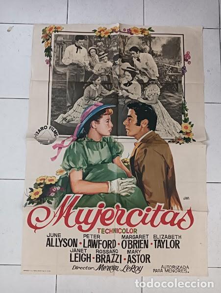 Cine: VKD 2309 MUJERCITAS ELIZABETH TAYLOR JUNE ALLYSON POSTER ORIGINAL 70X100 ESPA&Ntilde;OL R-71
