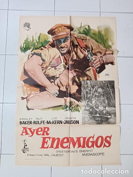 Cine: VKD 2312 AYER ENEMIGOS STANLEY BAKER JANO POSTER ORIGINAL 70X100 ESTRENO