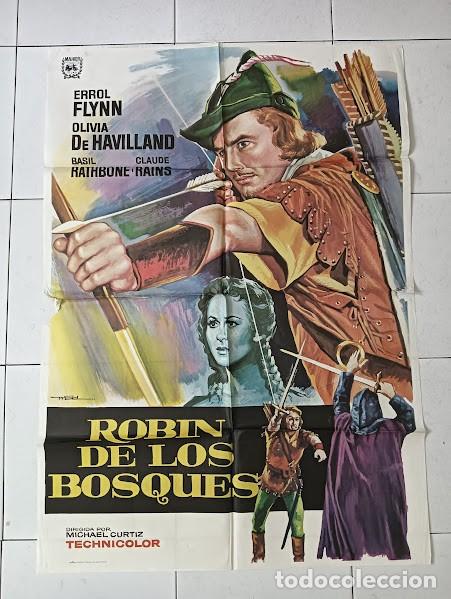 Cine: VKD 2314 ROBIN DE LOS BOSQUES ERROL FLYNN MAC POSTER ORIGINAL 70X100 ESPA&Ntilde;OL R-78