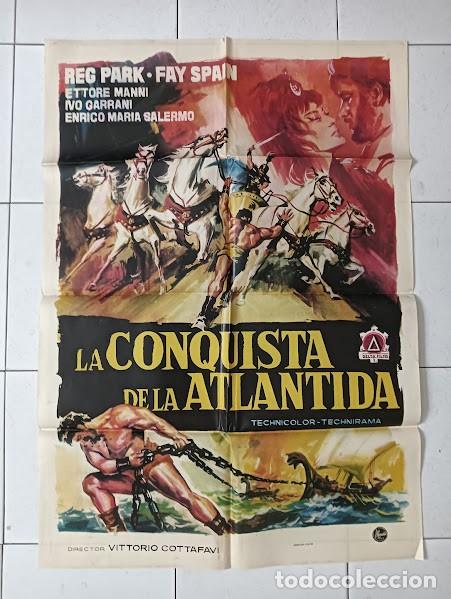 Cine: VKD 2315 LA CONQUISTA DE LA ATLANTIDA REG PARK PEPLUM HERCULES POSTER ORIGINAL 70X100 ESTRENO