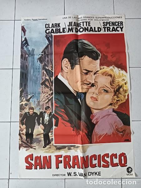 Cine: VKD 2316 SAN FRANCISCO CLARK GABLE JEANETTE MACDONALD POSTER ORIGINAL 70X100 ESPA&Ntilde;OL R-80