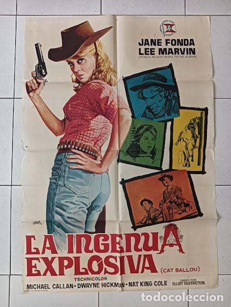 Cine: VKD 2318 LA INGENUA EXPLOSIVA cat ballou JANE FONDA LEE MARVIN JANO POSTER ORIGINAL 70X100 ESTRENO