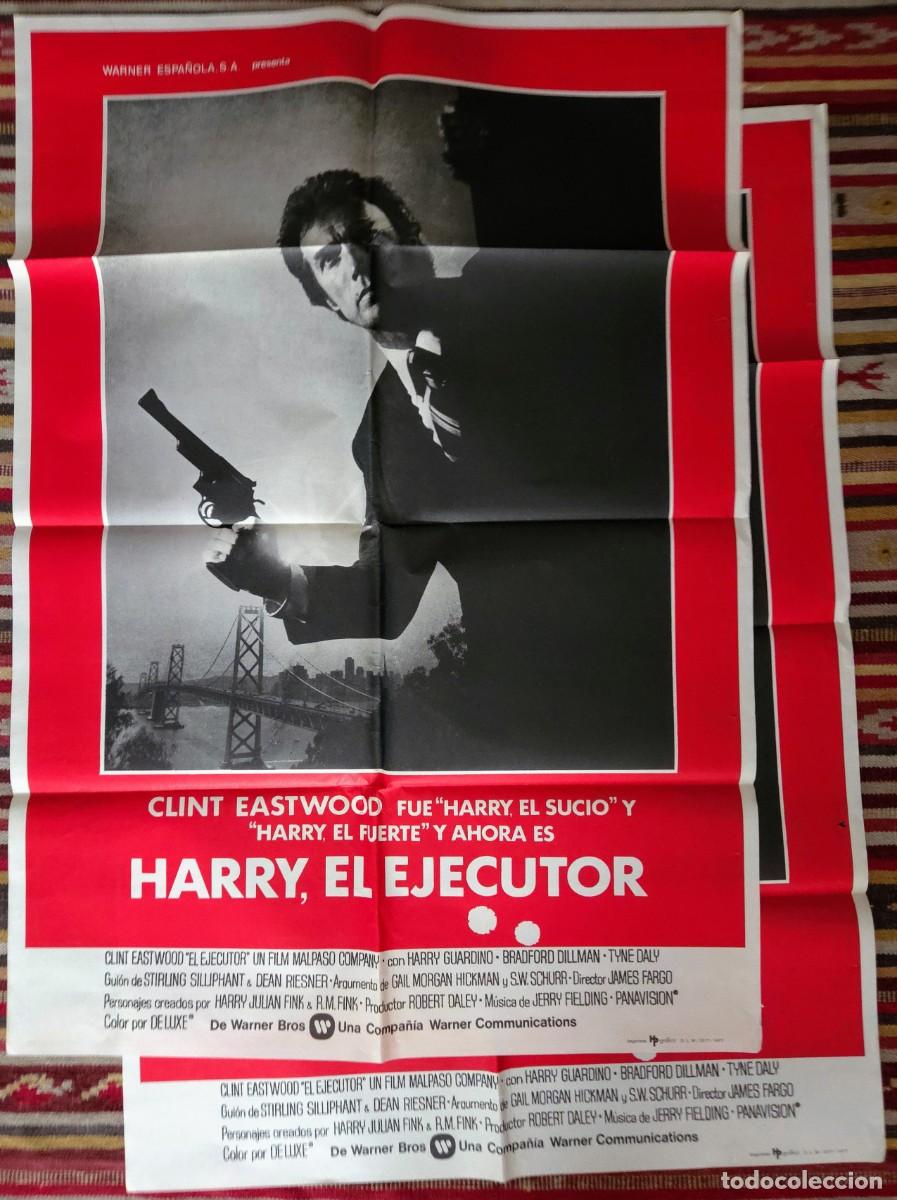 Cine: Lote 2 Carteles Orig. HARRY, EL EJECUTOR (1977) Clint Eastwood. Impecables. &rdquo;Deadstock&rdquo; Rareza.