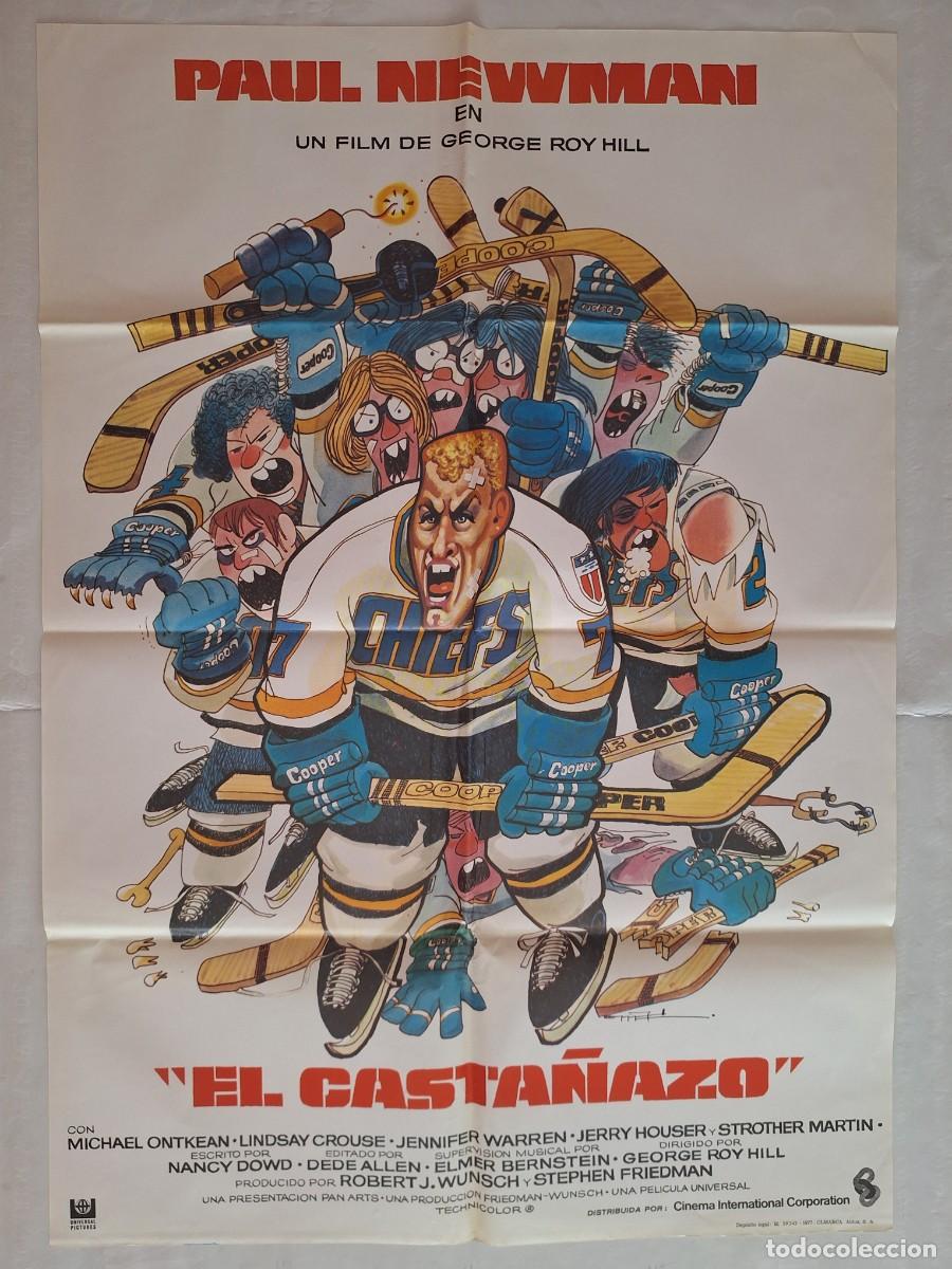 Cine: ANTIGUO CARTEL CINE EL CASTA&Ntilde;AZO PAUL NEWMAN A&Ntilde;O 1977 MAC RV P-2019