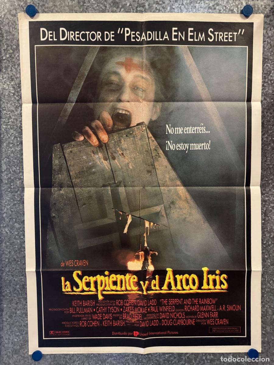Cine: La serpiente y el Arco Iris, Bill Pullman, Cathy Tyson, A&ntilde;o 1987, POSTER ORIGINAL