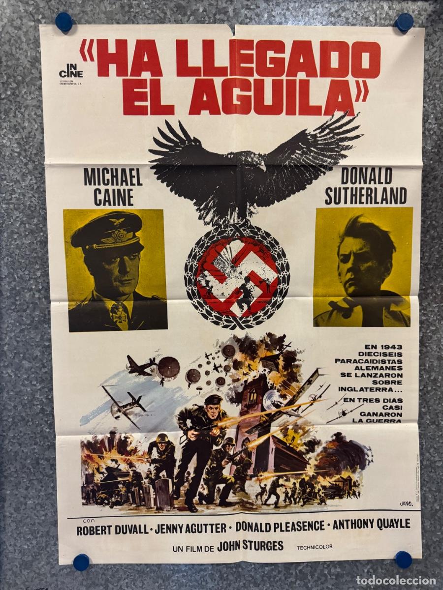 Cine: Ha llegado el aguila, Michael Caine, Donald Sutherland, A&ntilde;o 1977, POSTER ORIGINAL