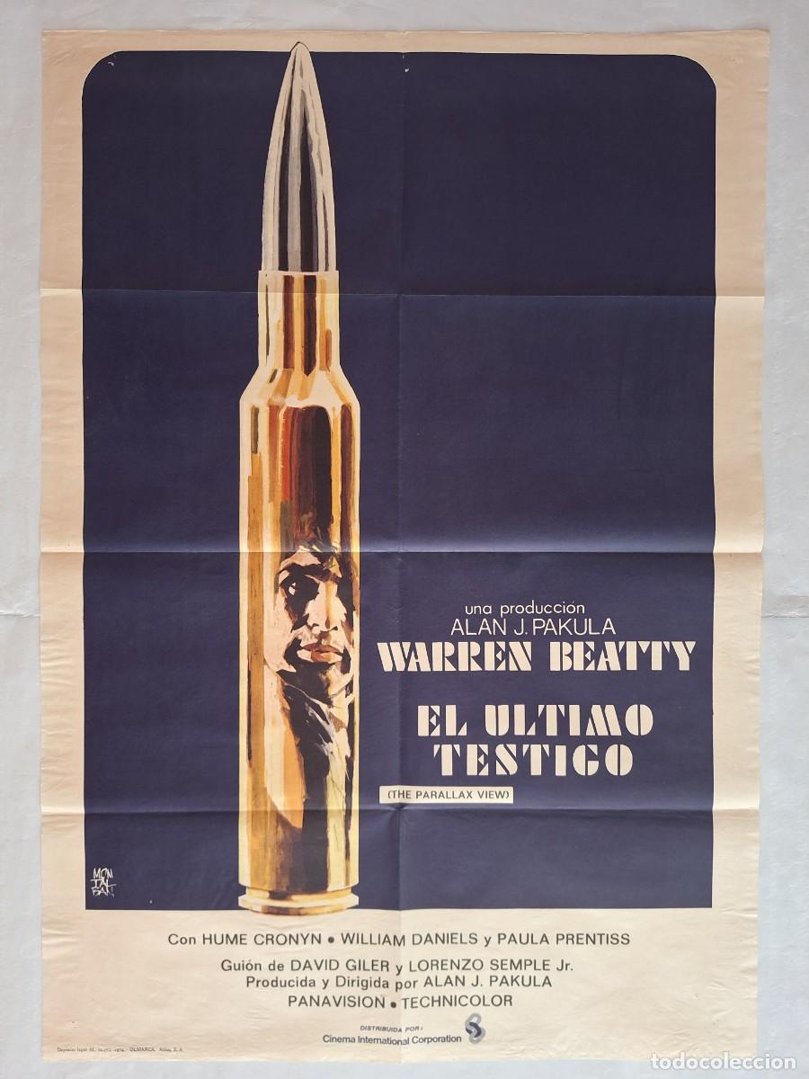 Cinema: ANTIGUO CARTEL CINE EL ULTIMO TESTIGO WARREN BEATTY A&Ntilde;O 1974 MONTALBAN RV P-2021