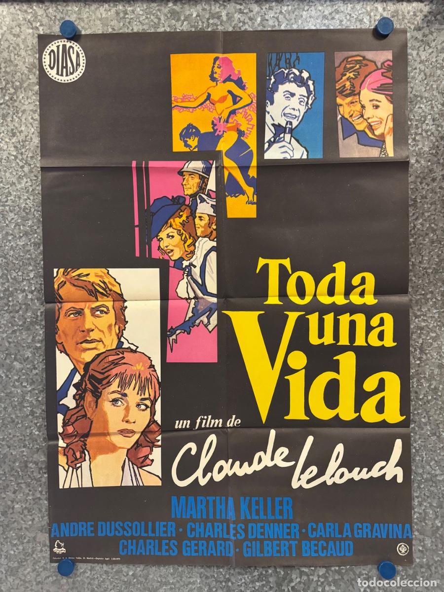 Cine: Toda una vida, Martha Keller, Charles Denner, A&ntilde;o 1975, POSTER ORIGINAL