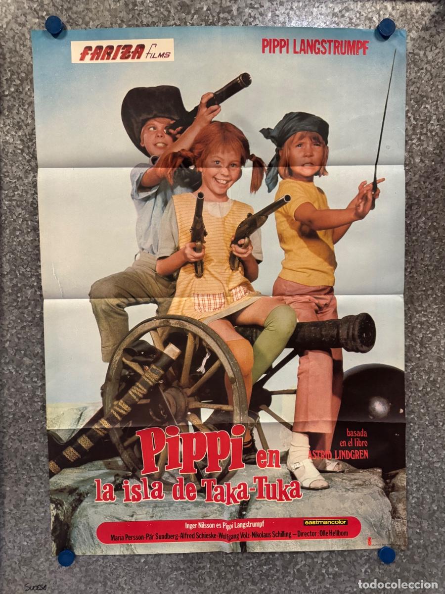 Cine: Pippi en las isla de Taka-Tuka, Iger Nilsson, Maria Persson, A&ntilde;o 1975, POSTER ORIGINAL