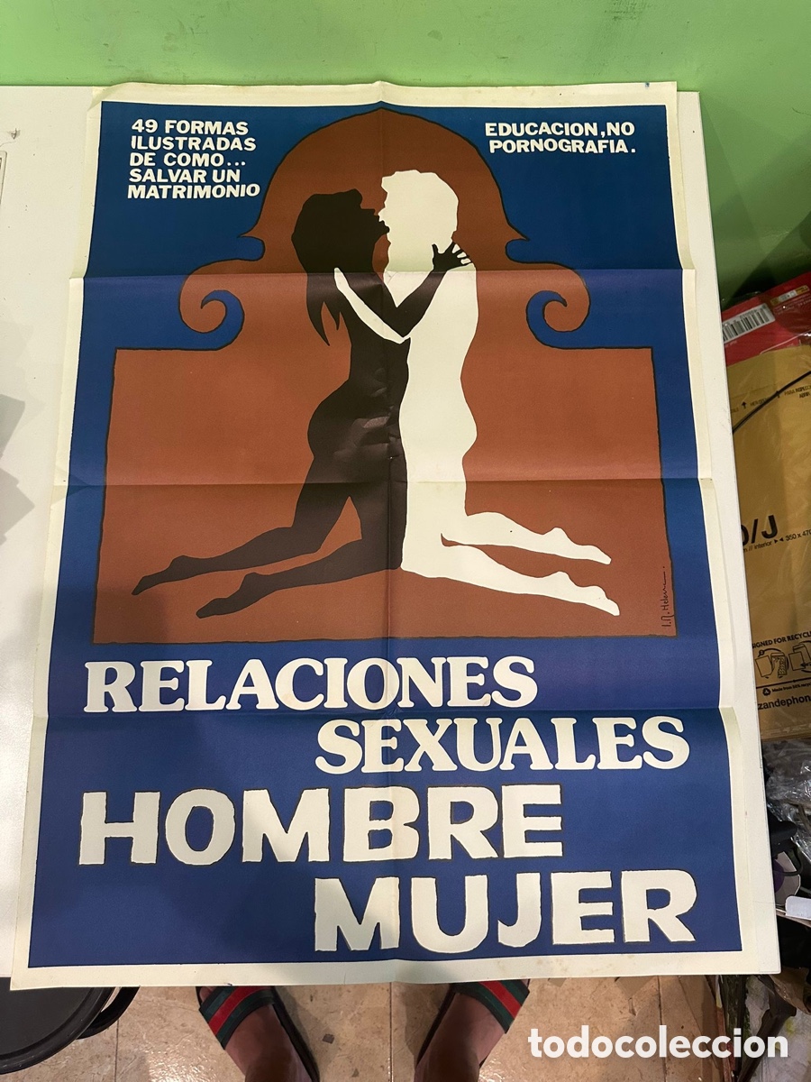Cine: Cartel original vintage &ldquo;Relaciones Sexuales Hombre Mujer&rdquo; &ndash; Educaci&oacute;n &ndash; 100 &times; 70 cm