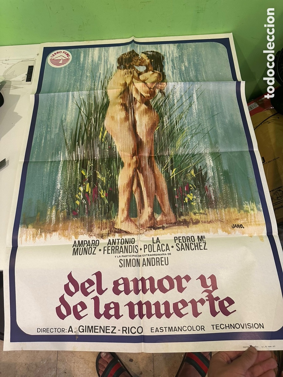Cine: Cartel original de cine &ldquo;Del Amor y del Muerte&rdquo; &ndash; Amparo Mu&ntilde;oz &ndash; 100 &times; 70 cm