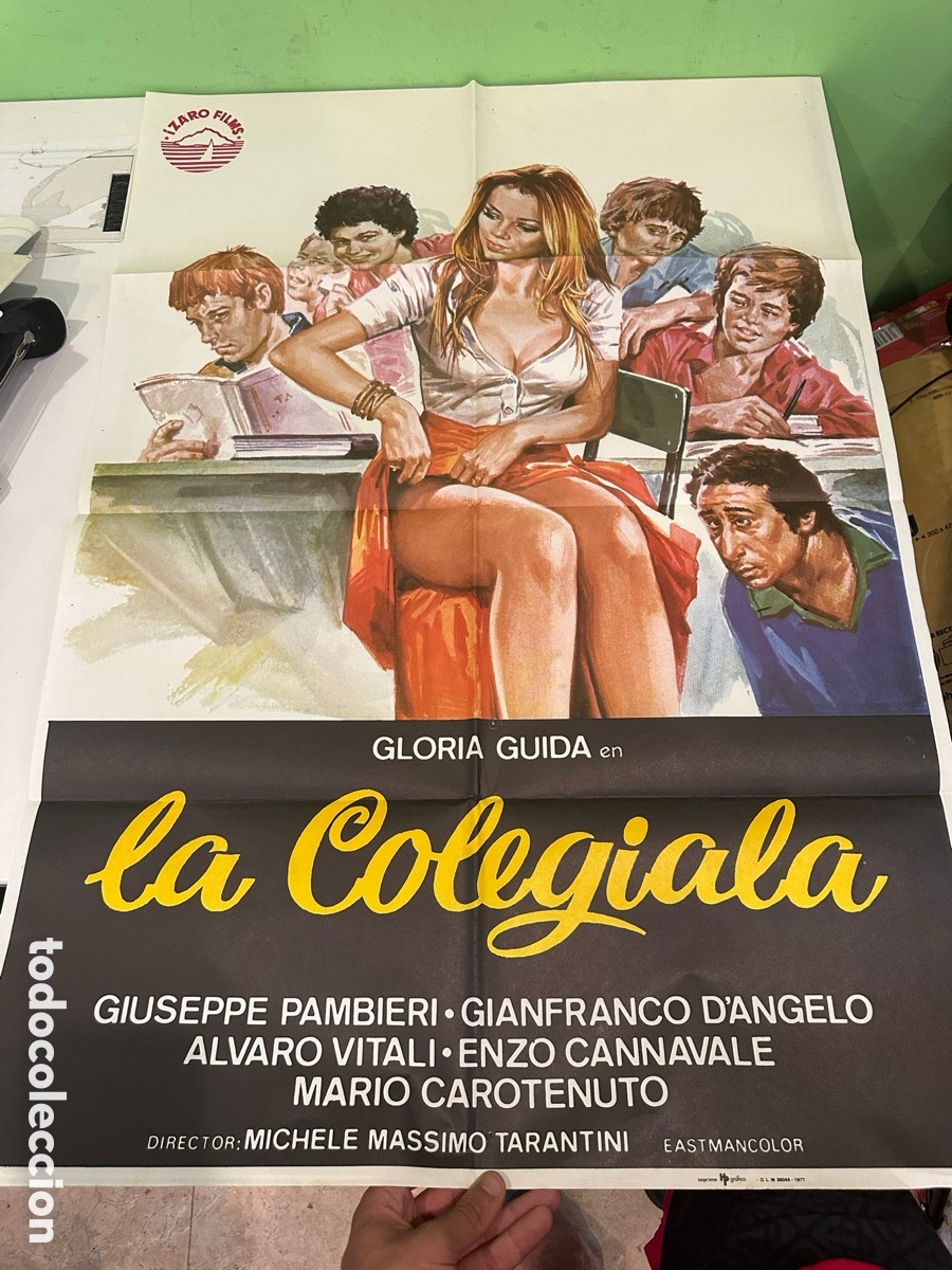 Cine: Cartel original de cine &ldquo;La Colegiala&rdquo; &ndash; Gloria Guida &ndash; 100 &times; 70 cm